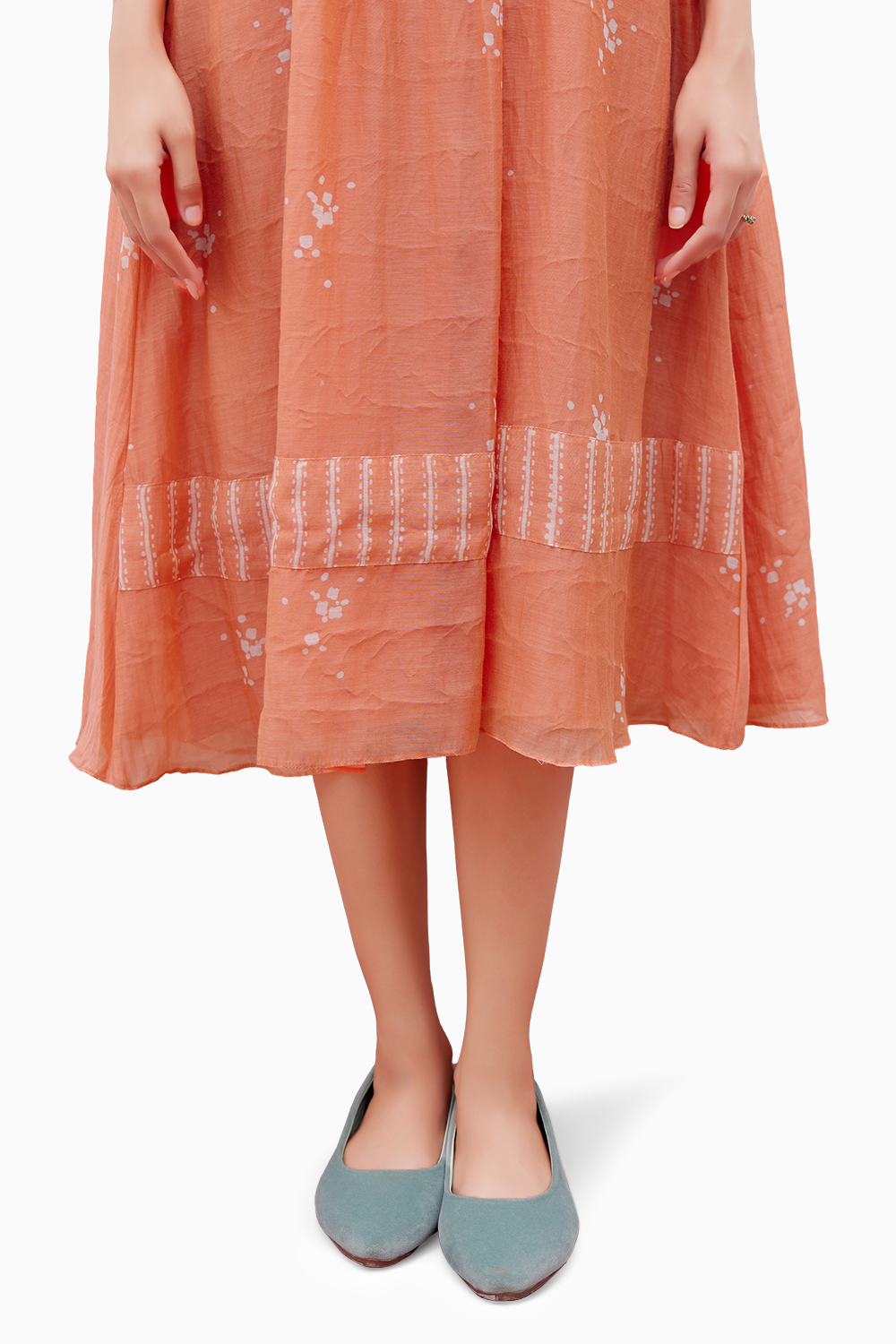 Tangerine Embroidered Dress