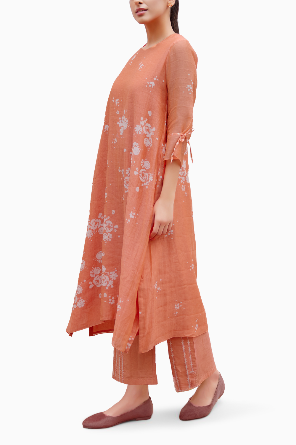 Tangerine Printed Kurta Set