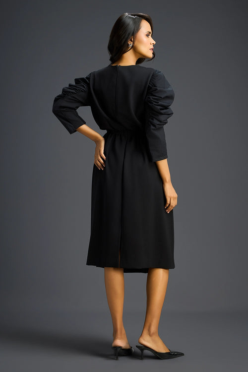 Black Dress Midriff Cutout
