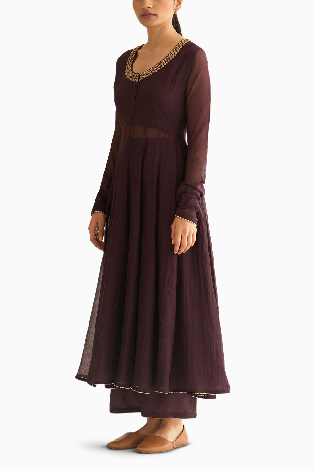 Vara Deep Wine Anarkali Set