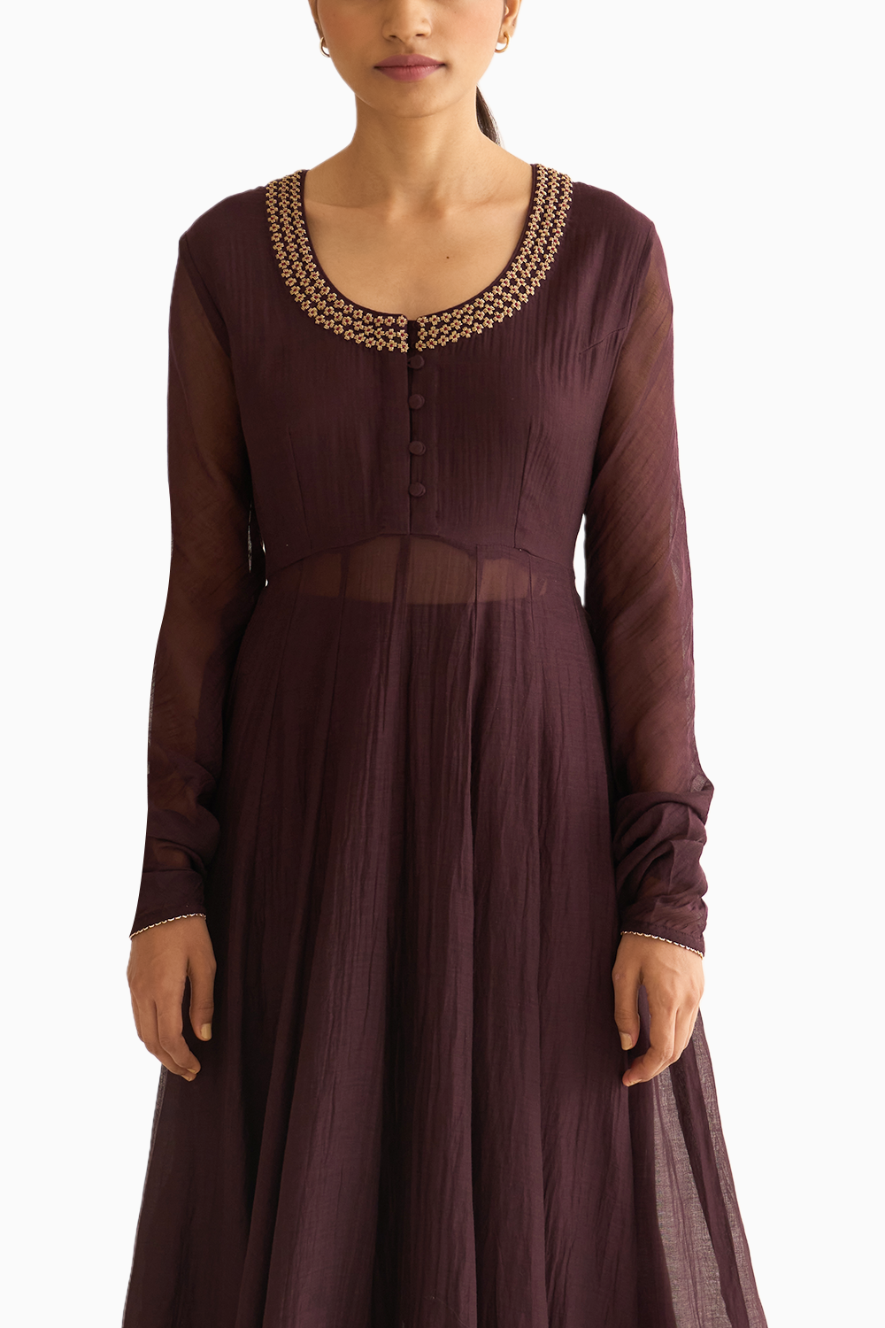 Vara Deep Wine Anarkali Set