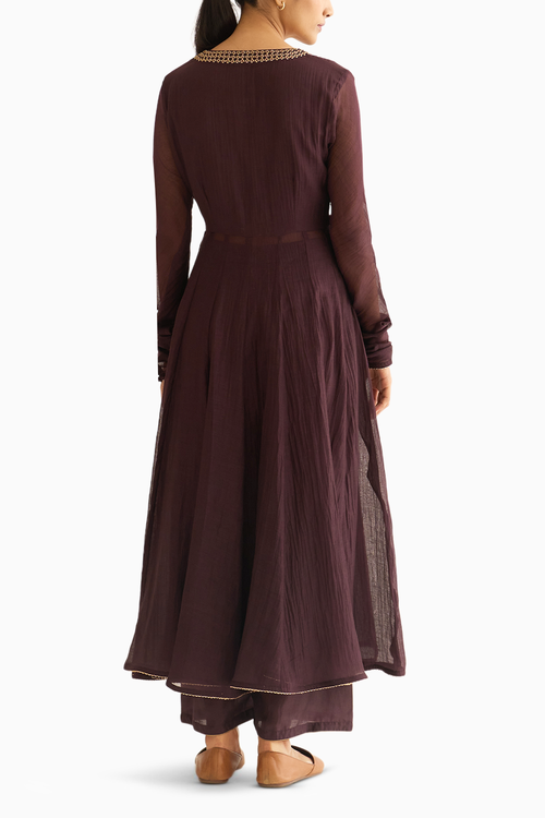 Vara Deep Wine Anarkali Set