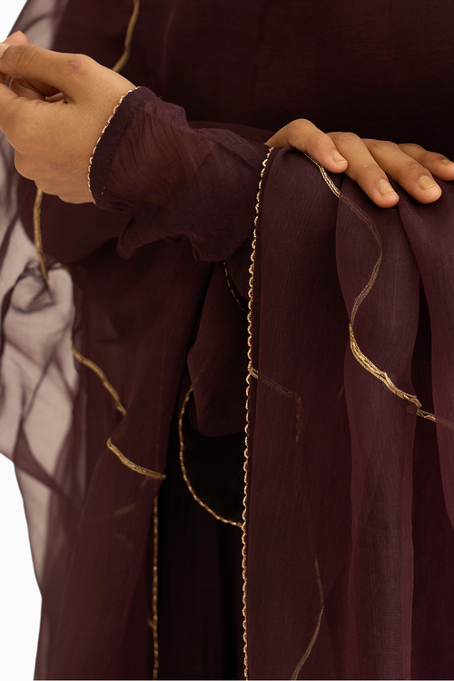 Vara Deep Wine Anarkali Set