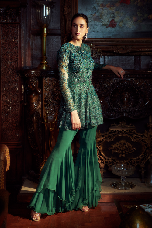 Emerald Green Gharara Suit