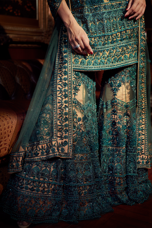 Emerald Green Sharara Suit Set