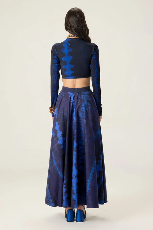 Blue Gigi Blouse With Dracy Skirt