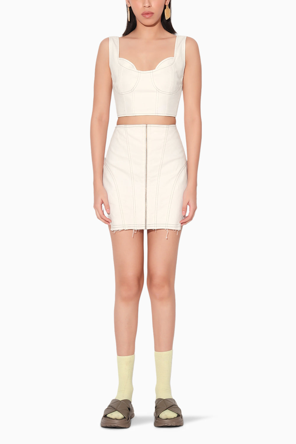 Zerah Denim Bralette and Eden Skirt