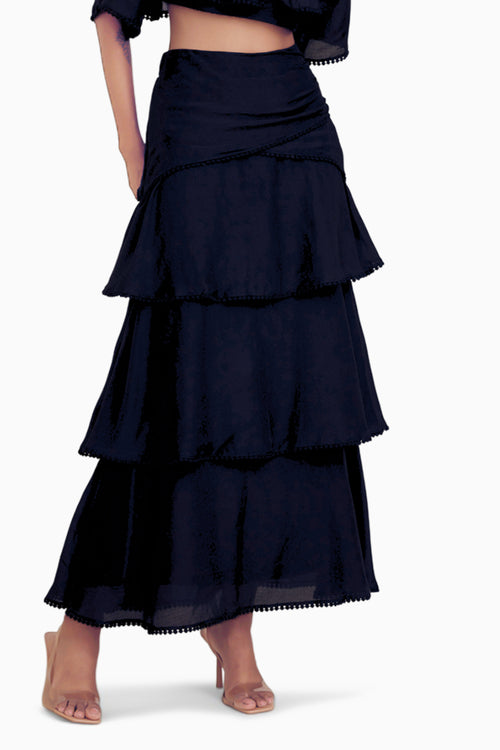 Black Tiered Skirt