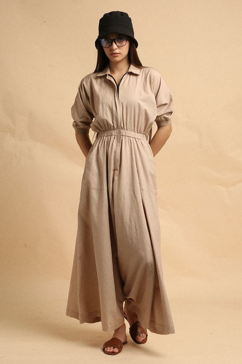 Sand Collar Sphara Jumpsuit