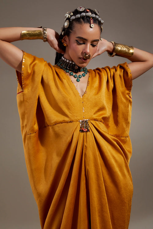 Yellow Topaz Anka Zia Trapeze Dress