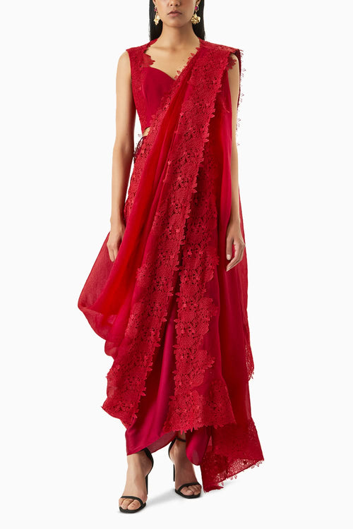 Jacket Style Lace Saree
