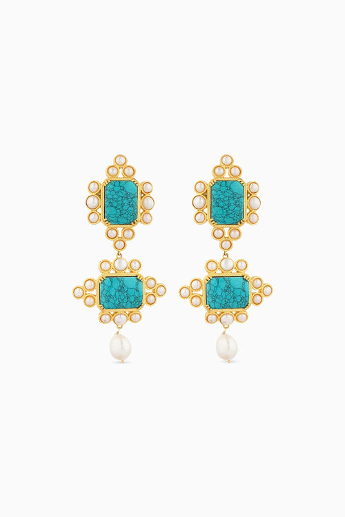 Travel Blues Statement Earrings