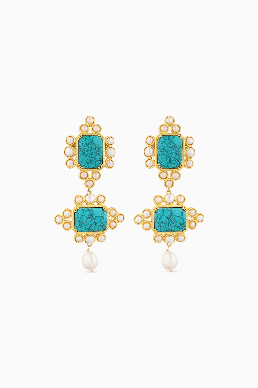 Travel Blues Statement Earrings