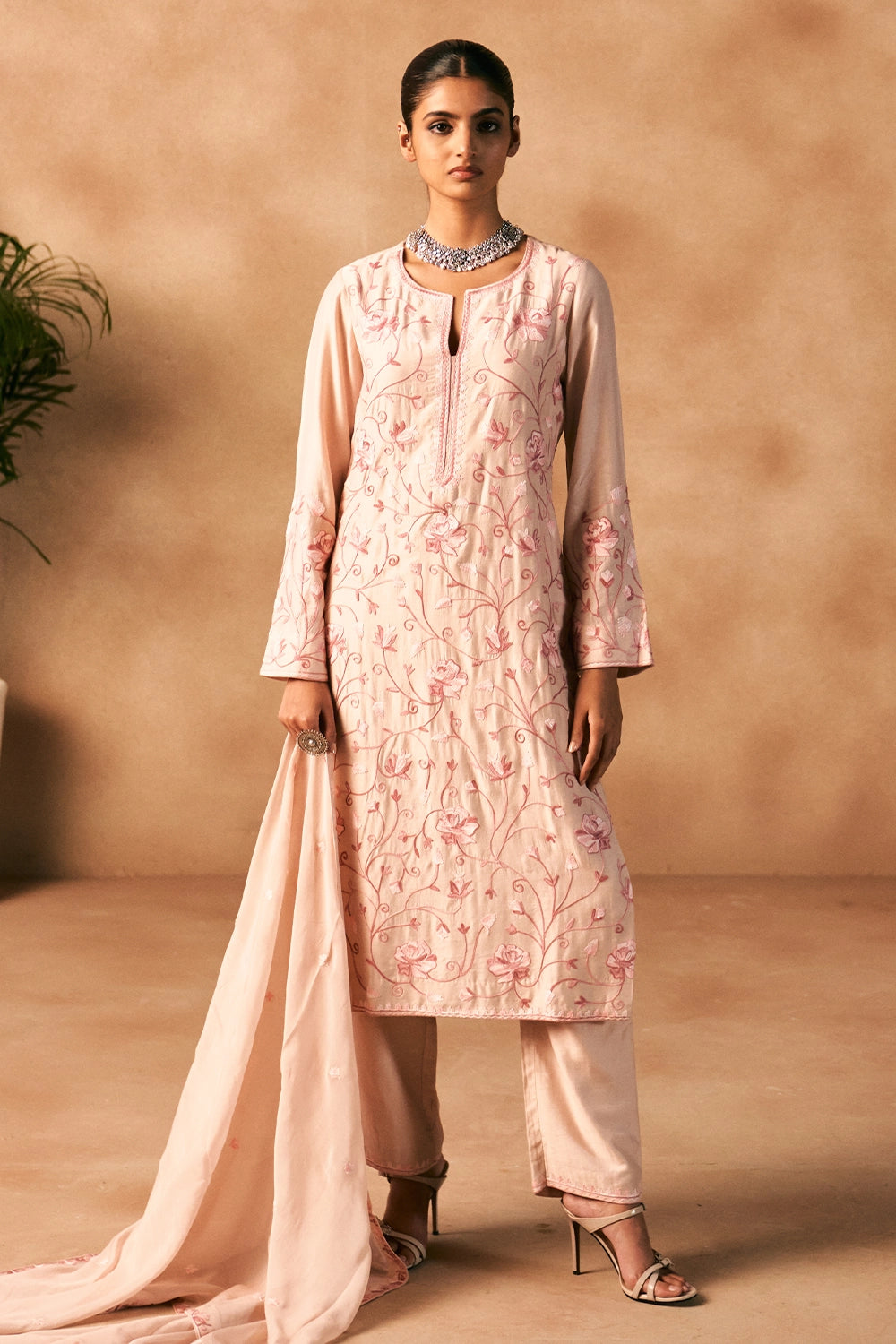 Maison Chanderi Blush Kurta Set