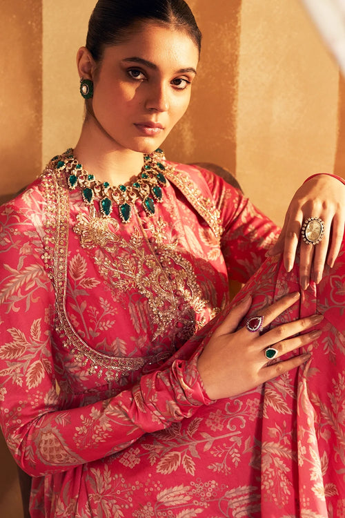 Yaqoob Fucshia Anarkali Set
