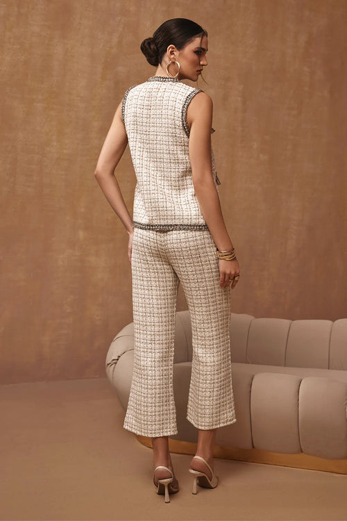 Creme Metallic Tweed Co-ord Set