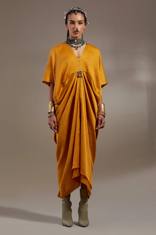 Yellow Topaz Anka Zia Trapeze Dress