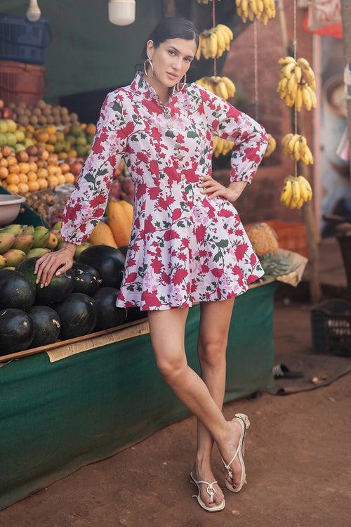 Pink Floral Mini Dress