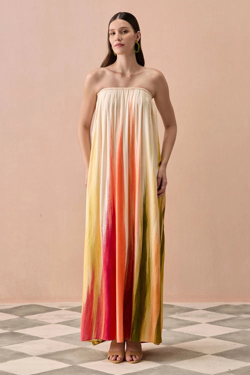 Sunset Coral Maxi Dress