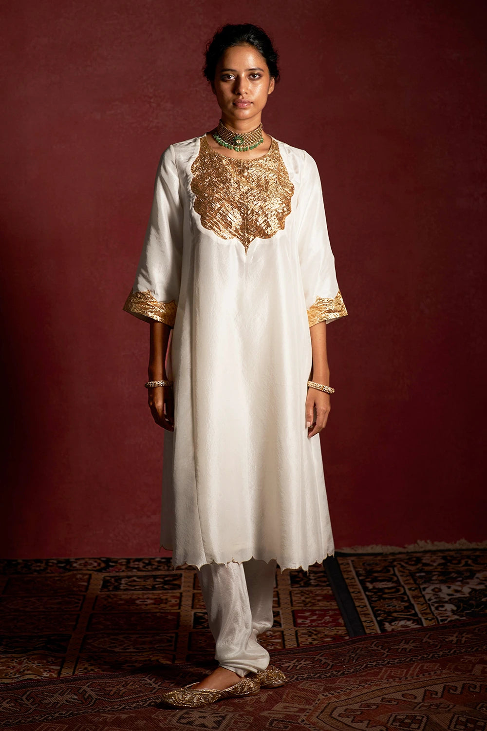 Yashoda Pearl Kurta & Churidaar Set