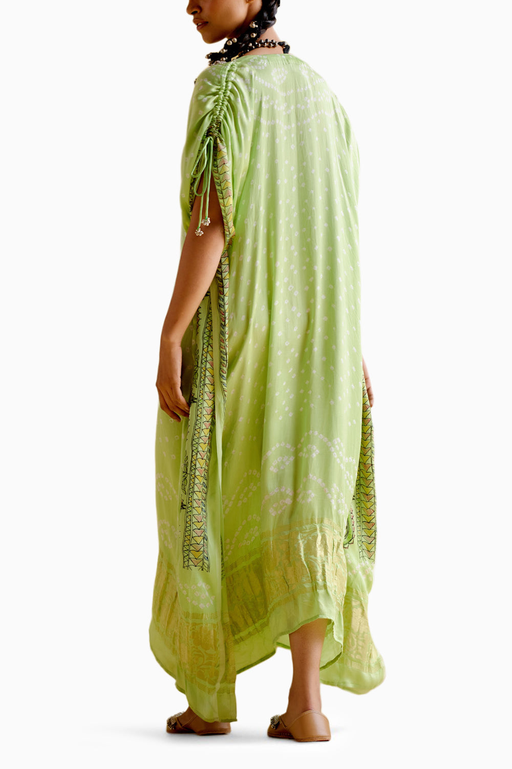 Anuradha Kalamkari Neon Kaftan