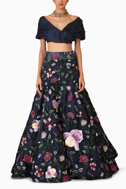 OTT Bridal Skirt With Taffeta Drape Top