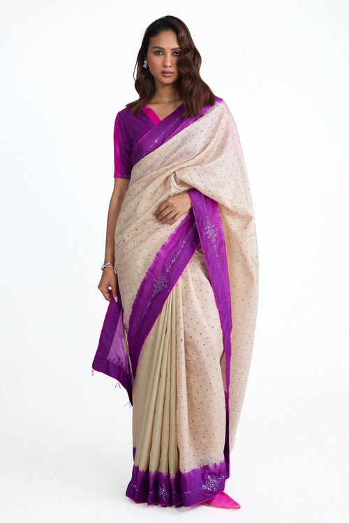 Bandhani Mirror Embroidered Saree