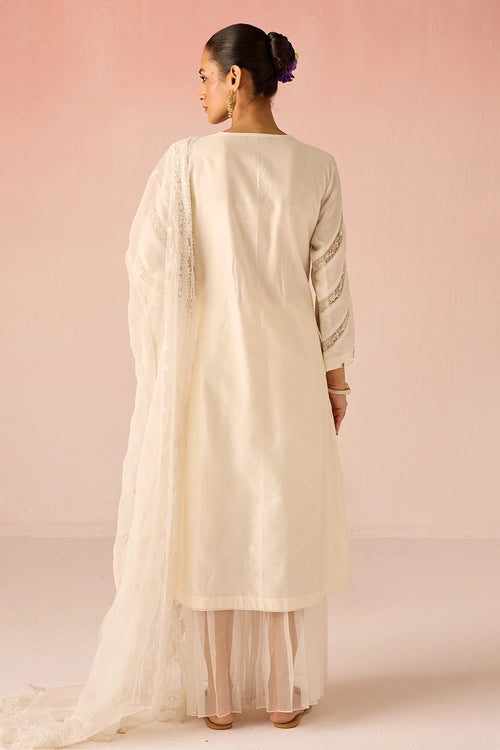 Cream Bahaara Chanderi Silk Kurta Set
