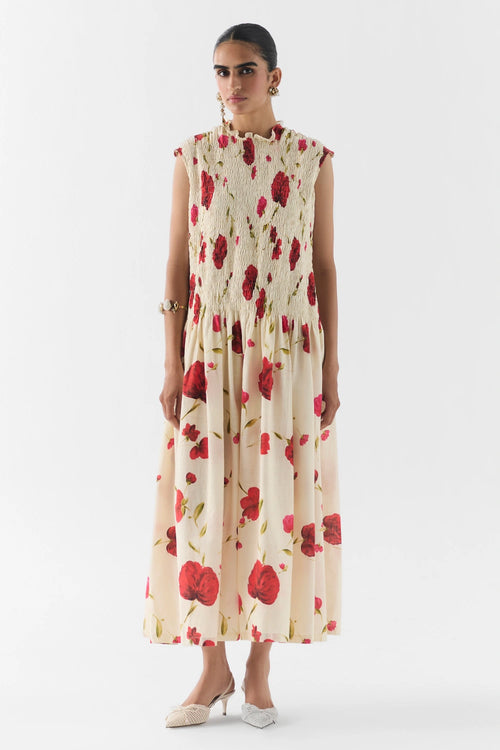 Sisley Rose Ruching Dress