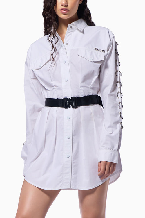 White Poplin Trucker Shirt
