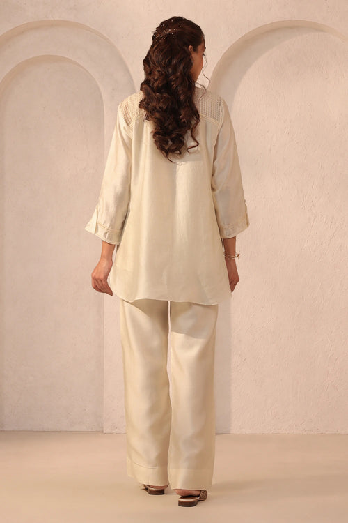 Vaayu Ivory Pintuck Co-ord Set