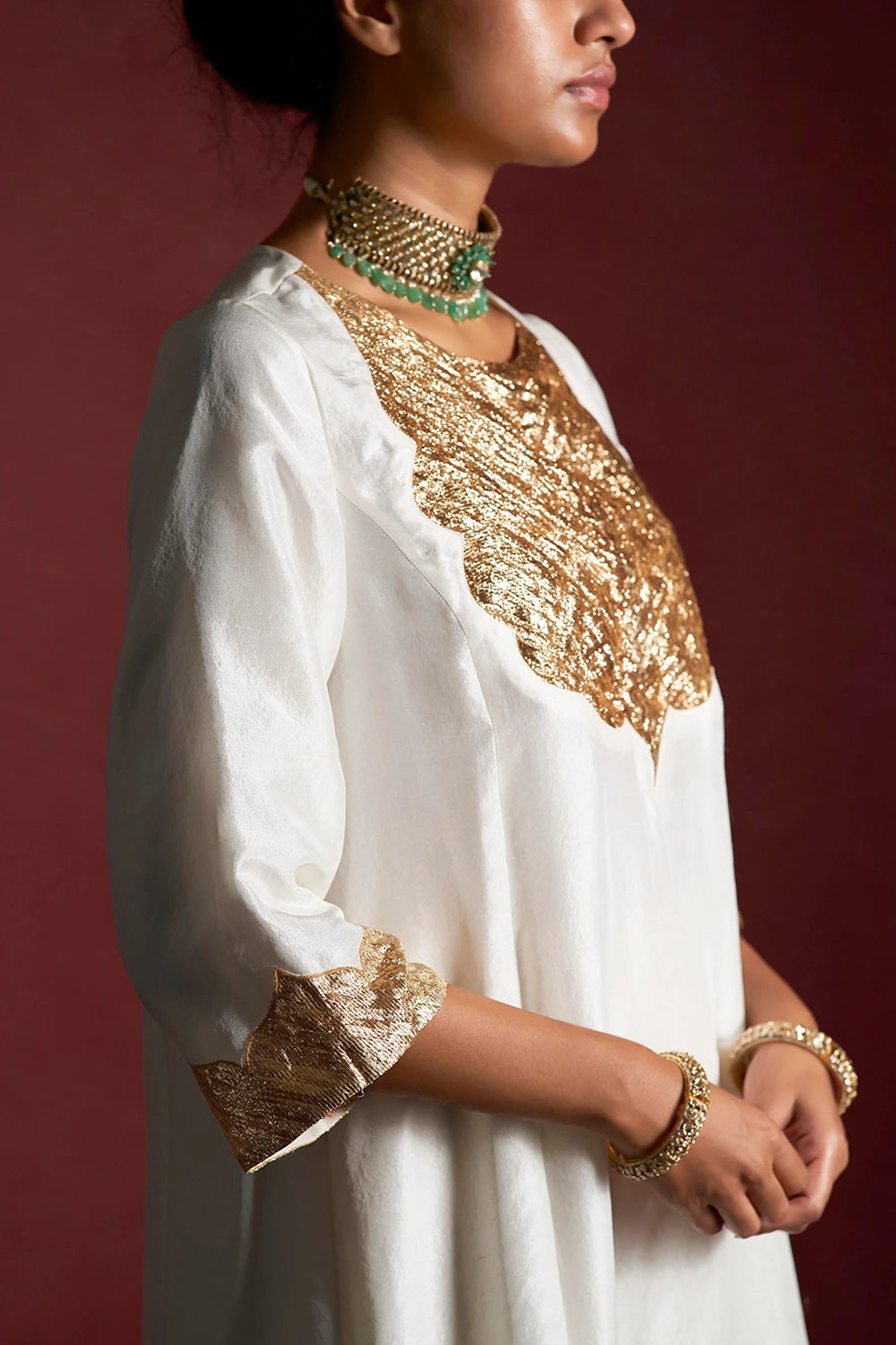 Yashoda Pearl Kurta & Churidaar Set