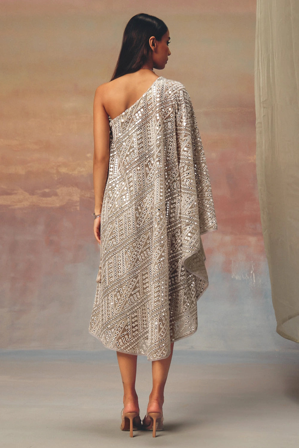 Silver One Shoulder Dress