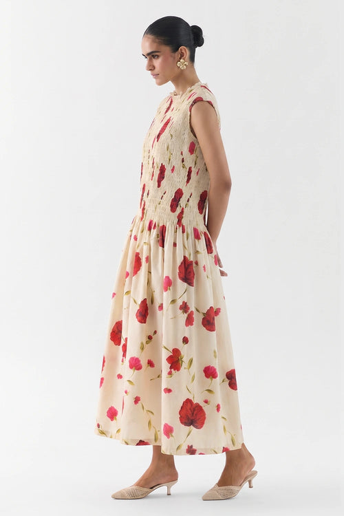 Sisley Rose Ruching Dress