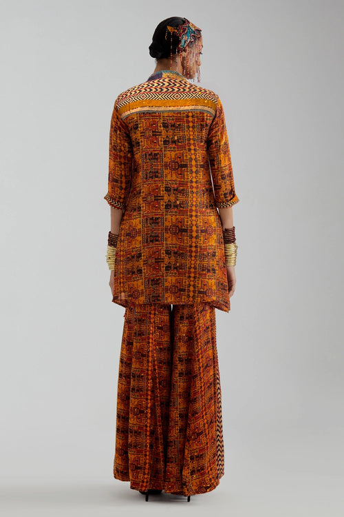 Yellow Atri Straight Shirt Set