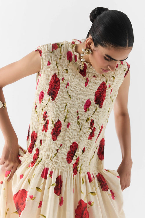 Sisley Rose Ruching Dress