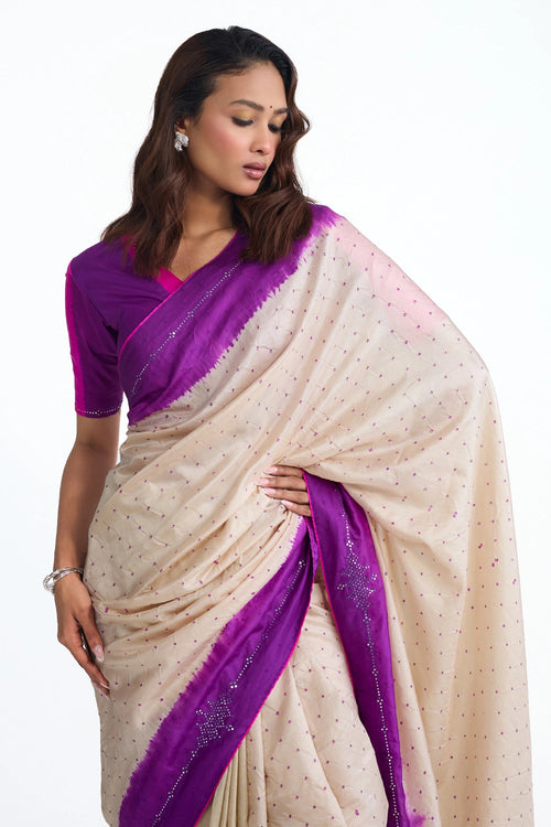 Bandhani Mirror Embroidered Saree