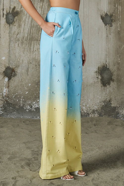 Soft Horizon Embroidered Trousers