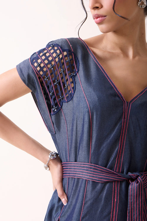 Pink Pop Denim Midi