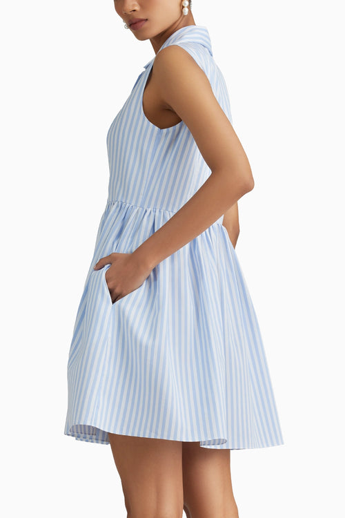 Blue Striped Short Tennis Dress