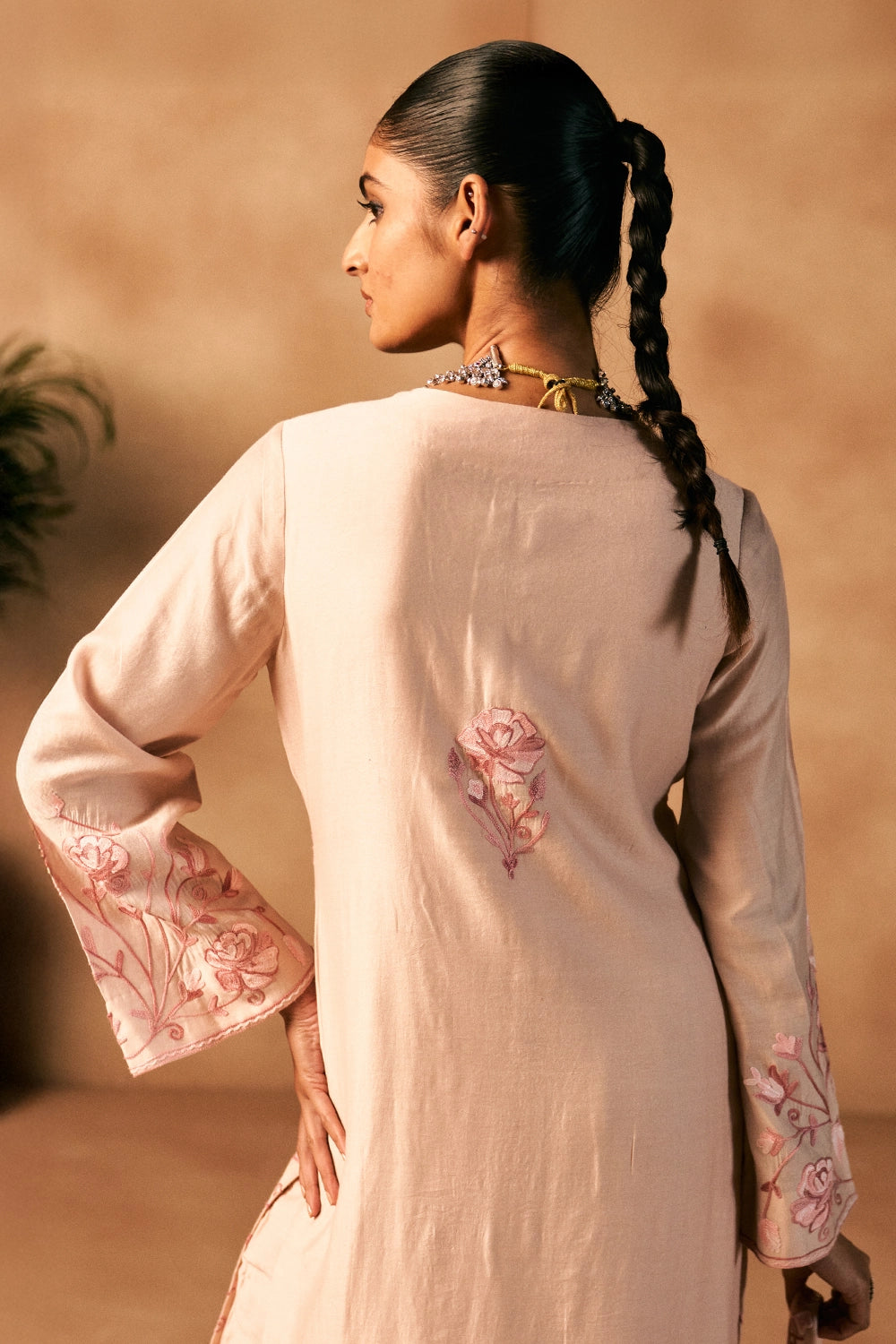 Maison Chanderi Blush Kurta Set