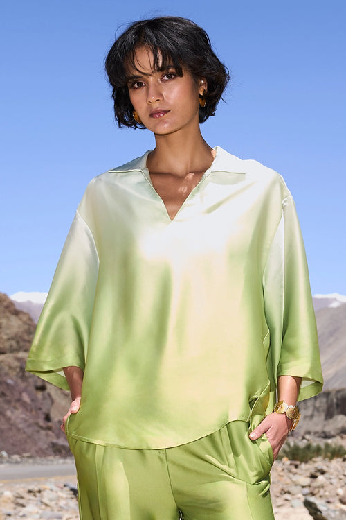 Ombré Satin Boxy Top