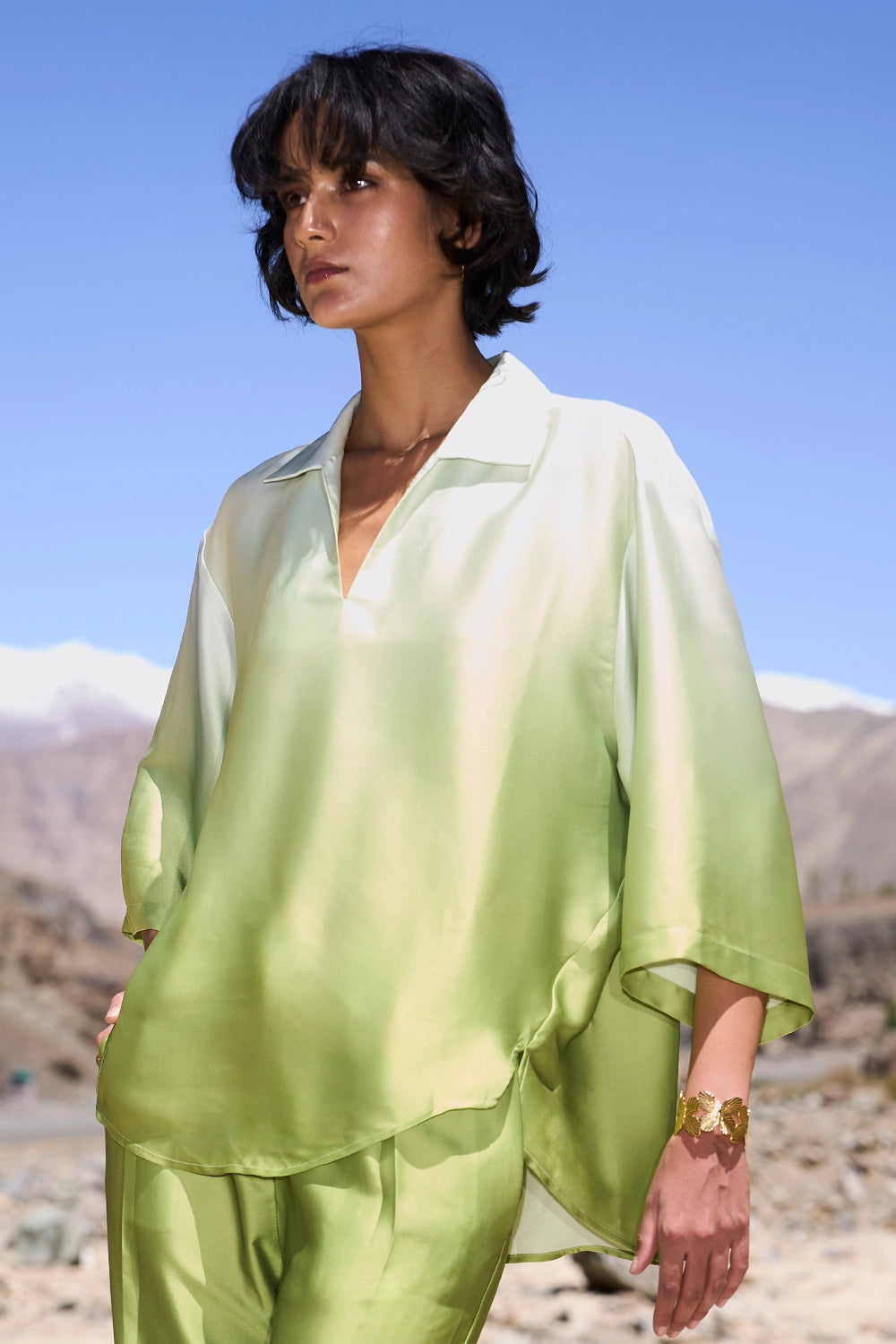 Ombré Satin Boxy Top