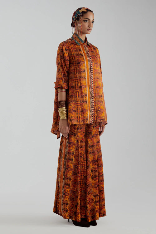 Yellow Atri Straight Shirt Set