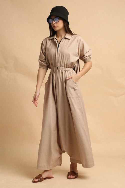 Sand Collar Sphara Jumpsuit