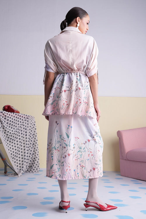 Millie Georgette Ruched Top with Skirt