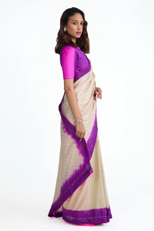 Bandhani Mirror Embroidered Saree
