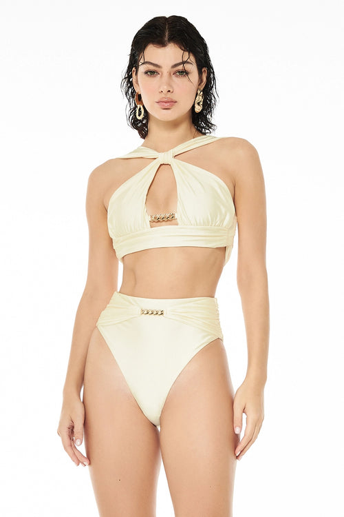 Pearl Halter-Neck Bikini Set