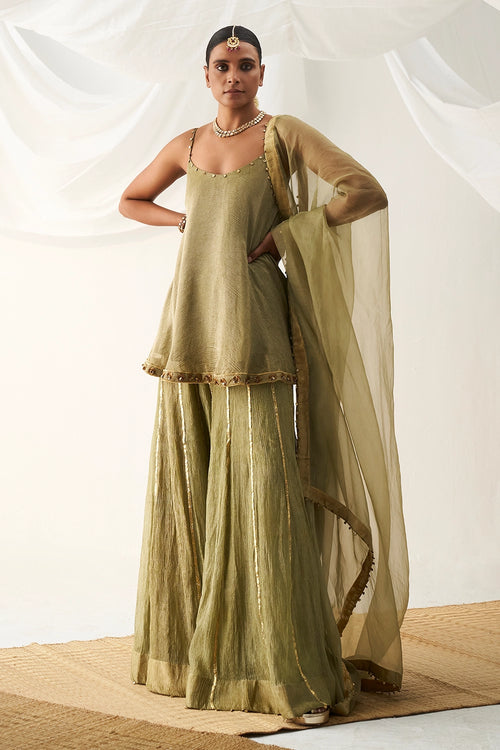 Kerani Green Sharara Set
