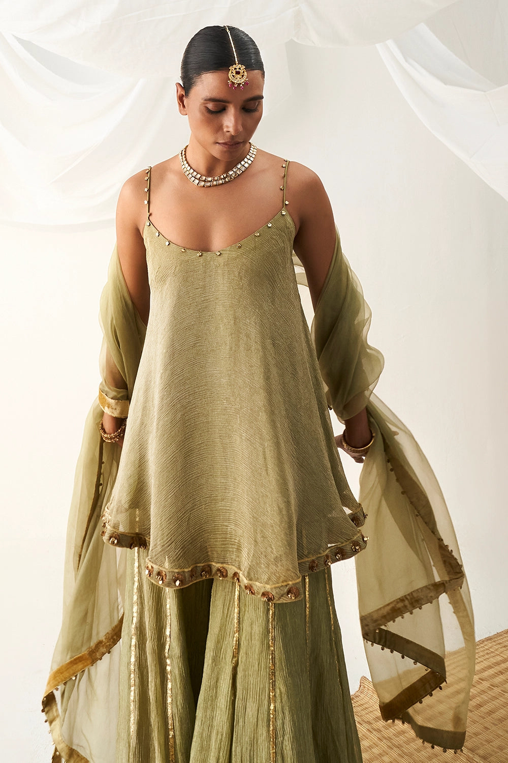 Kerani Green Sharara Set